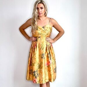 Vintage Orange, Pink, Green, Blue Pleated Full Dress size 6